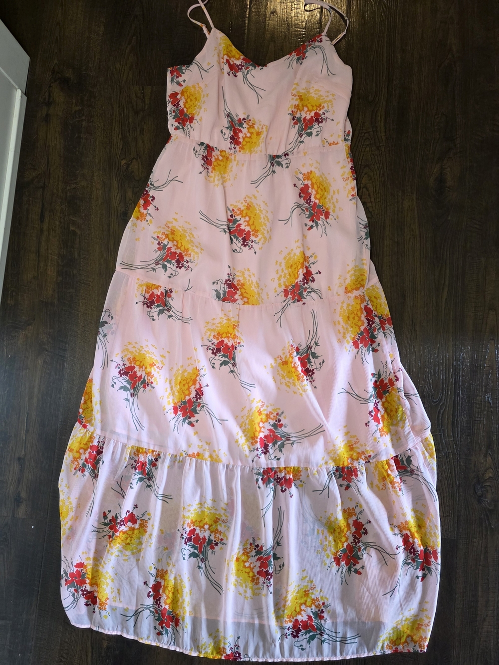 J. Crew Merchantile Pink Floral Spaghetti-Strap Maxi Dress